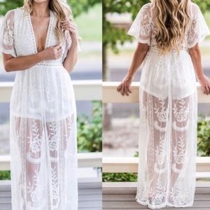 HoneyPunch white lace romper